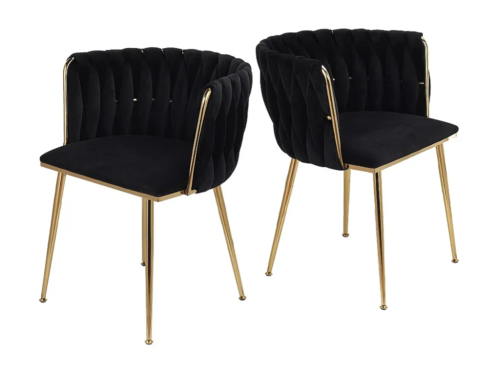 Lot de 2 Chaises de Salle à Manger avec Dossier, Chaise Table Manger en Velours Moderne, pour la Vanité de la Chambre de C...