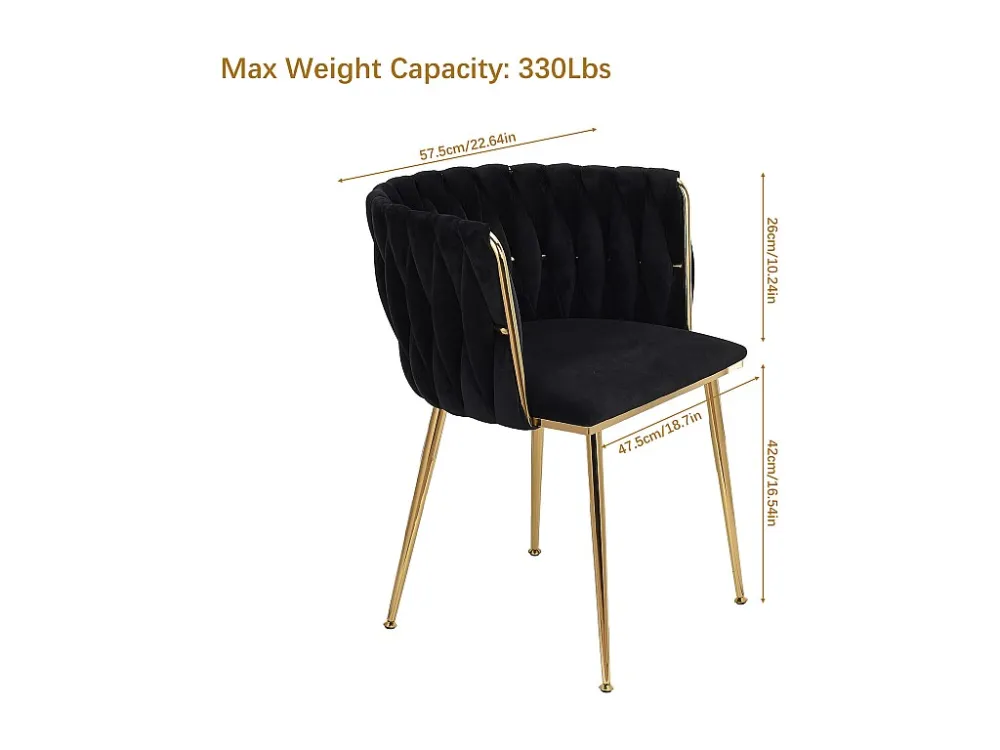 Lot de 2 Chaises de Salle à Manger avec Dossier, Chaise Table Manger en Velours Moderne, pour la Vanité de la Chambre de C...
