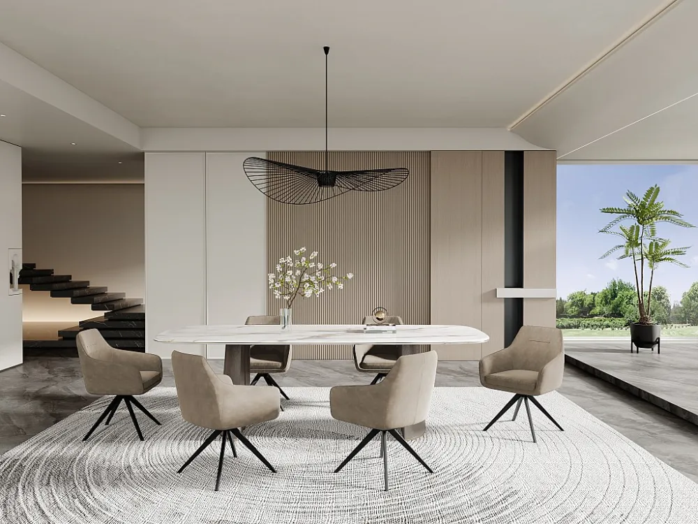 Draaistoel MUSE - Met armleuningen van stof - Beige Maison Céphy