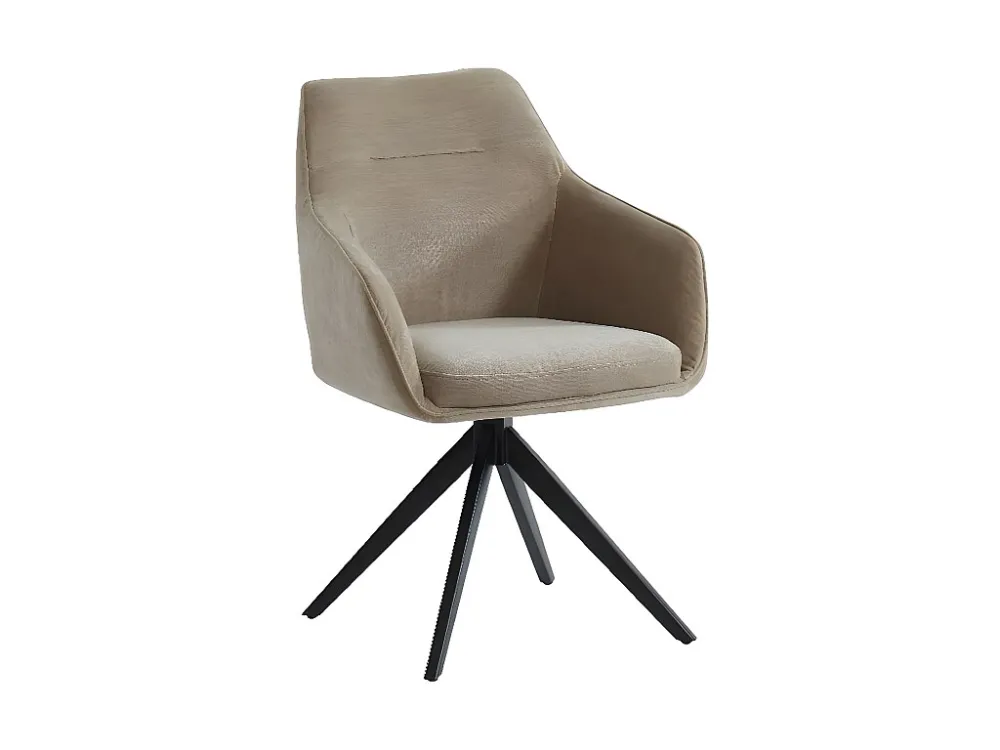 Draaistoel MUSE - Met armleuningen van stof - Beige Maison Céphy