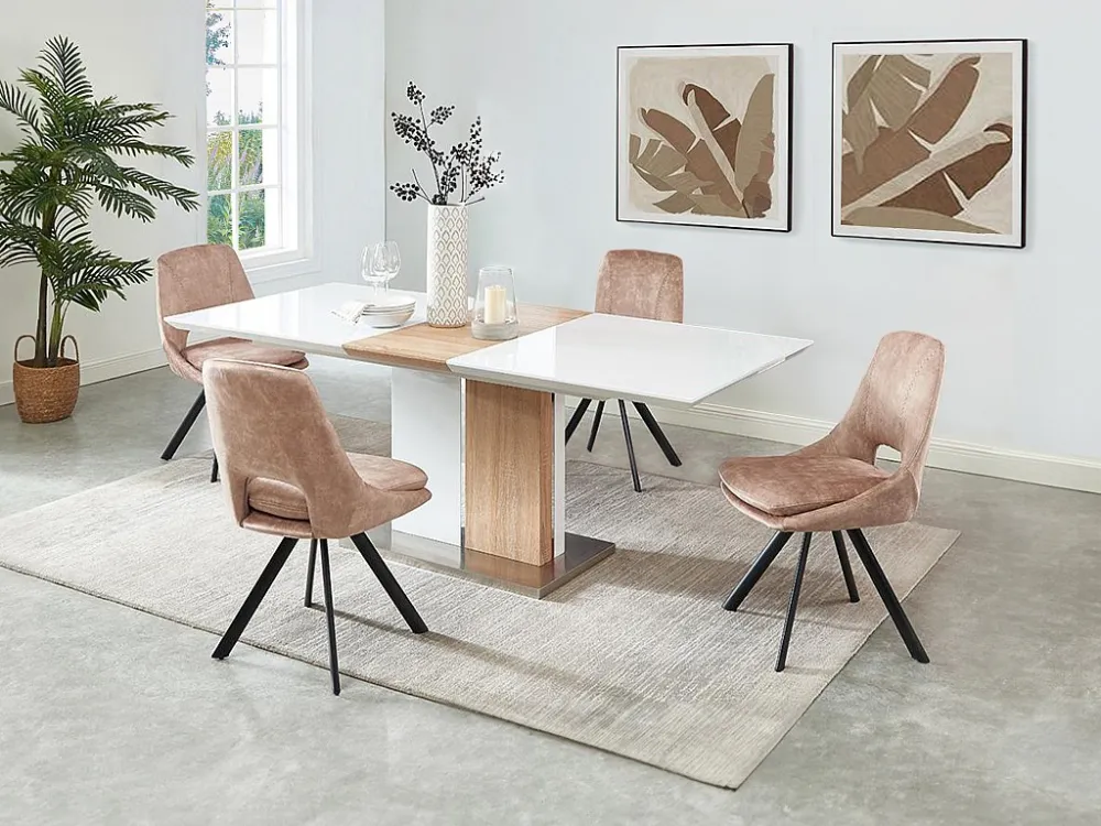 Set van 2 stoelen - Fluweel en metaal - Beige - KELINE - Koop nu goedkoop online Maison Céphy