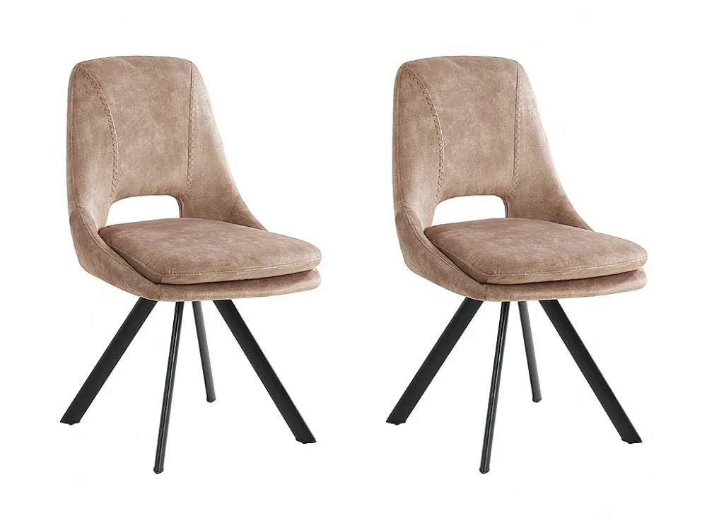 Set van 2 stoelen - Fluweel en metaal - Beige - KELINE - Koop nu goedkoop online Maison Céphy