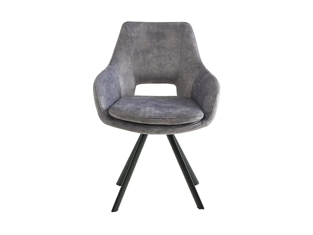 Set van 2 stoelen met armleuningen - Fluweel en metaal - Grijs - KELINE - Koop nu online Maison Céphy
