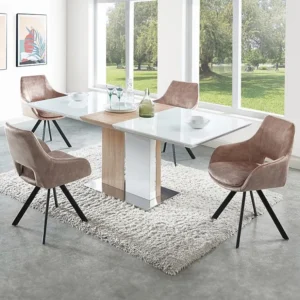 Set van 2 stoelen met armleuningen - Fluweel en metaal - Beige - KELINE - Koop nu online Maison Céphy