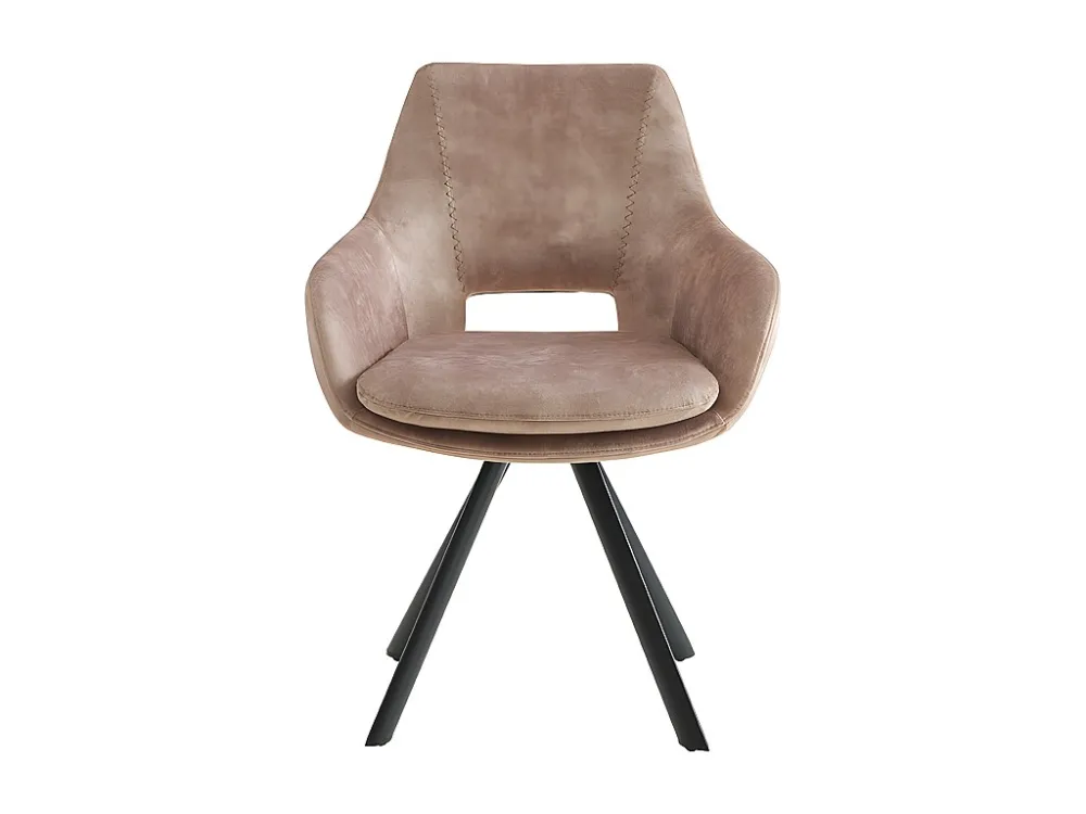 Set van 2 stoelen met armleuningen - Fluweel en metaal - Beige - KELINE - Koop nu online Maison Céphy
