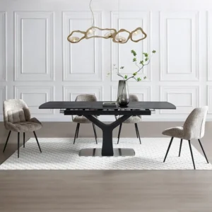 Set van 2 stoelen stof en metaal - Taupe - LIONIZA van Maison Céphy