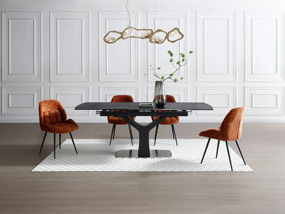 Set van 2 stoelen stof en metaal - Terracotta - LIONIZA van Maison Céphy