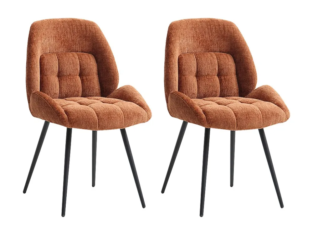 Set van 2 stoelen stof en metaal - Terracotta - LIONIZA van Maison Céphy