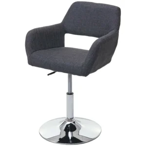 Eetkamerstoel MCW-A50 III, donkergrijs, voet chroom