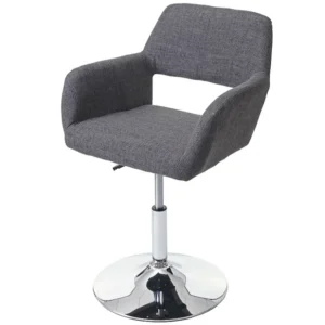 Eetkamerstoel MCW-A50 III, grijs, voet chroom