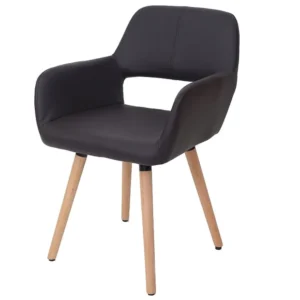 Eetkamerstoel MCW-A50 II, kunstleer, bruin, lichte poten