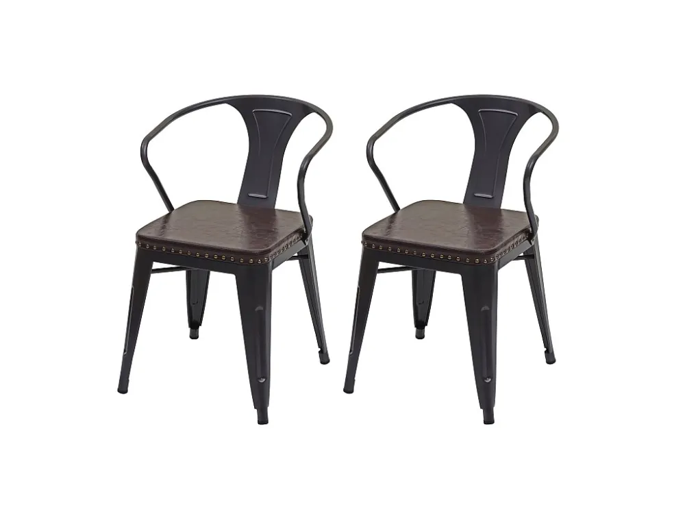 Eetkamerstoel MCW-H10d (set van 2), zwart-bruin