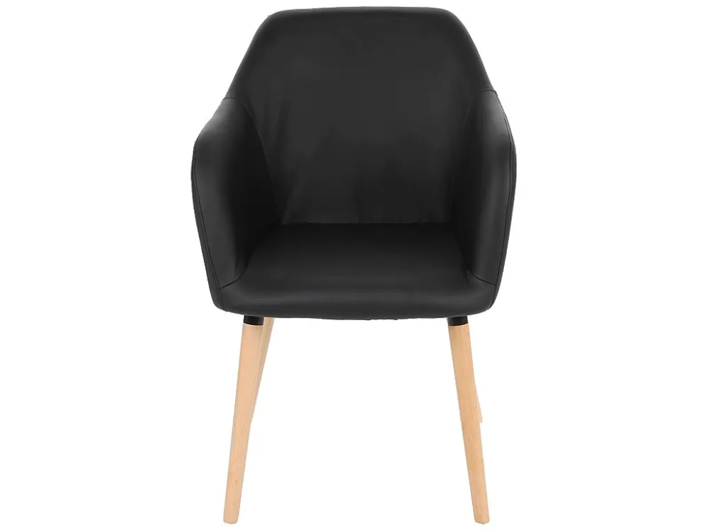 Eetkamerstoel Vaasa T381, kunstleer, zwart, lichte poten MCW