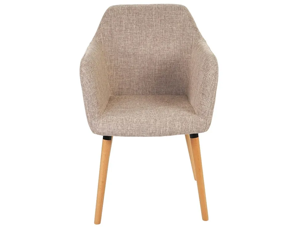 Eetkamerstoel Vaasa T381, textiel, crème/grijs, lichte poten MCW
