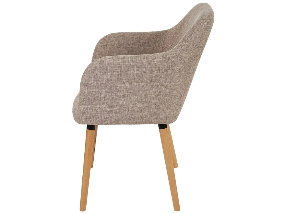Eetkamerstoel Vaasa T381, textiel, crème/grijs, lichte poten MCW
