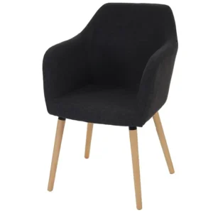 Eetkamerstoel Vaasa T381, textiel, donkergrijs, lichte poten MCW