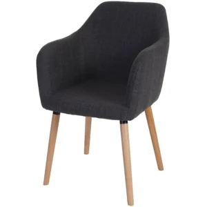 Eetkamerstoel Vaasa T381, textiel, grijs, lichte poten MCW