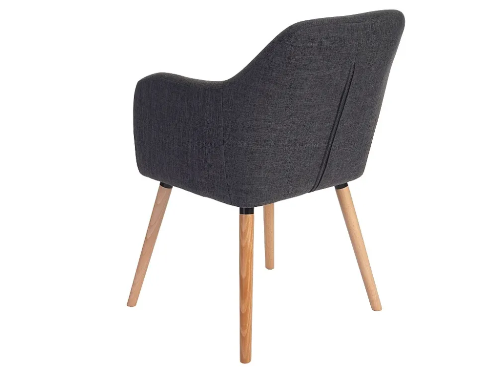 Eetkamerstoel Vaasa T381, textiel, grijs, lichte poten MCW