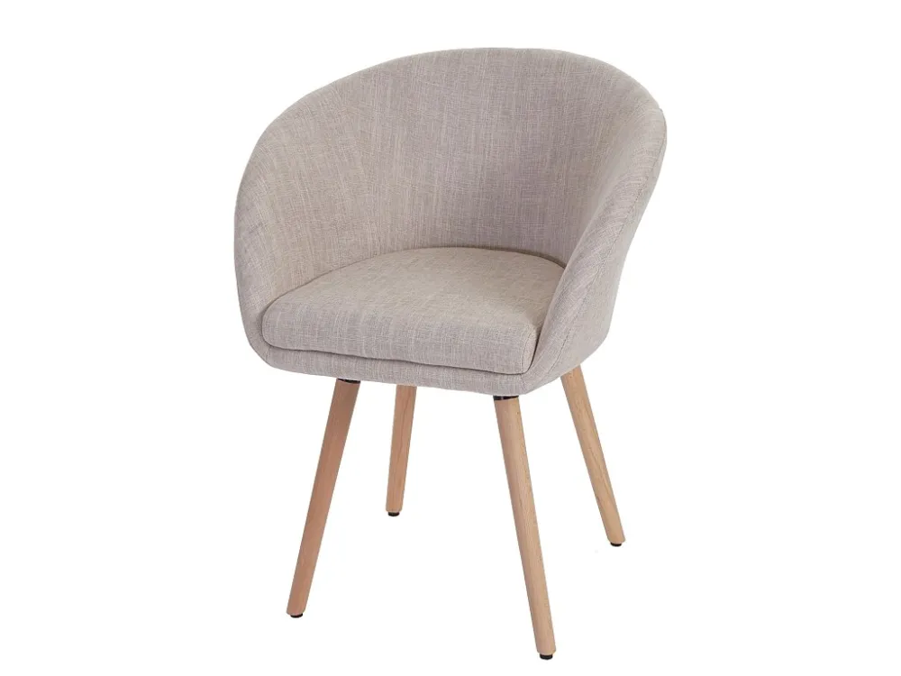 Eetkamerstoel Vaasa T633, Textiel, crème/grijs MCW