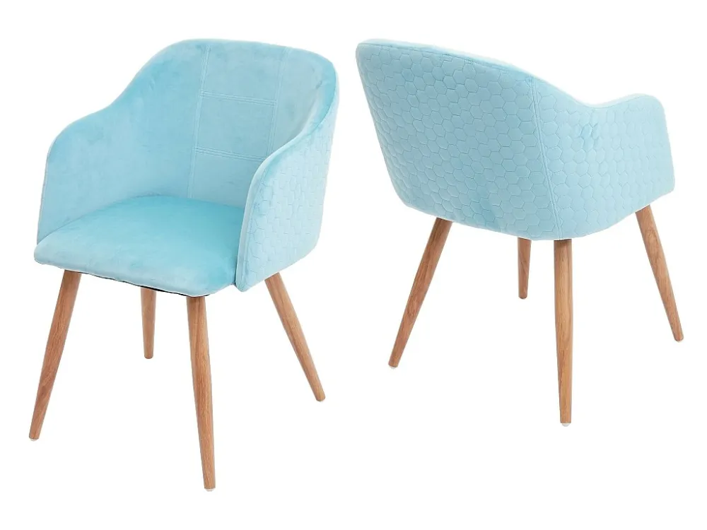MCW-D71 eetkamerstoel (set van 2), Fluweel turquoise
