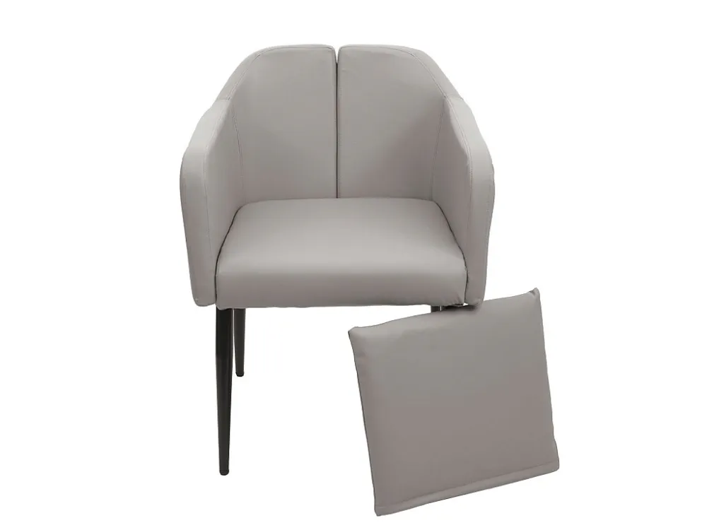 MCW-H93 eetkamerstoel (set van 2), kunstleer taupe-grijs