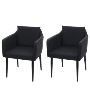 MCW-H93 eetkamerstoel (set van 2), kunstleer zwart