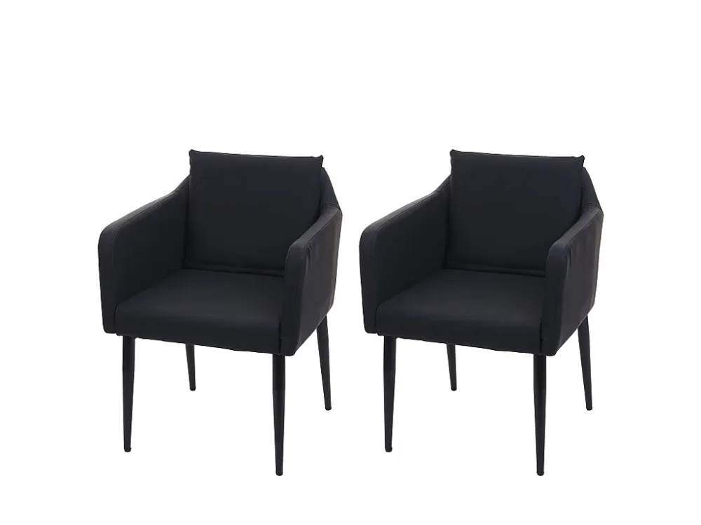 MCW-H93 eetkamerstoel (set van 2), kunstleer zwart