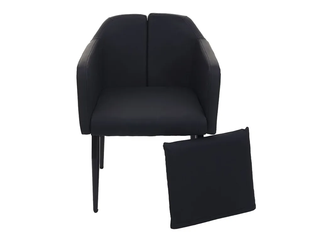 MCW-H93 eetkamerstoel (set van 2), kunstleer zwart