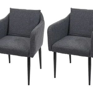 MCW-H93 eetkamerstoel (set van 2), stof/textiel donkergrijs