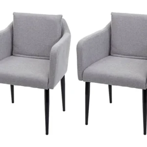 MCW-H93 eetkamerstoel (set van 2), stof/textiel lichtgrijs