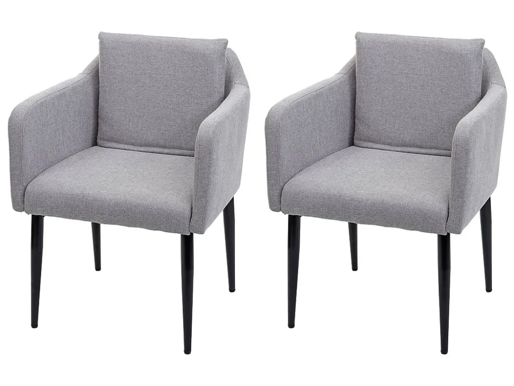 MCW-H93 eetkamerstoel (set van 2), stof/textiel lichtgrijs