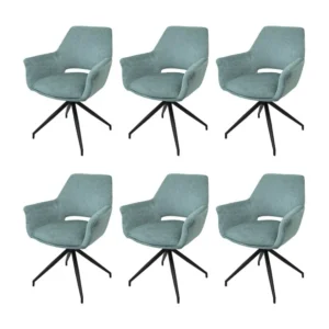Set van 6 eetkamerstoelen MCW-M53, grijs-blauw