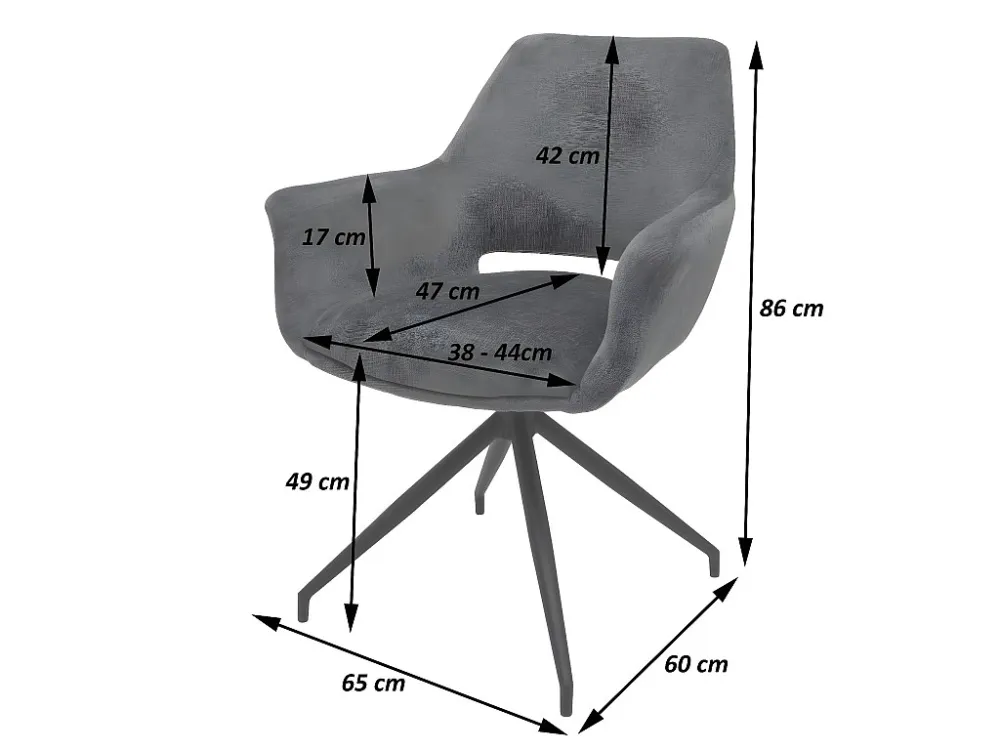 Set van 6 eetkamerstoelen MCW-M53, grijs-blauw