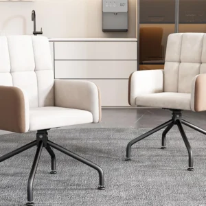 Set van 2 draaistoelen - fluweel - met armleuning - kleuren: beige en zwart Merax