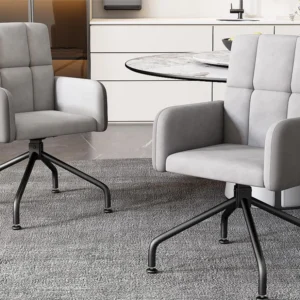 Set van 2 draaistoelen - fluweel - met armleuning - kleuren: grijs en zwart Merax