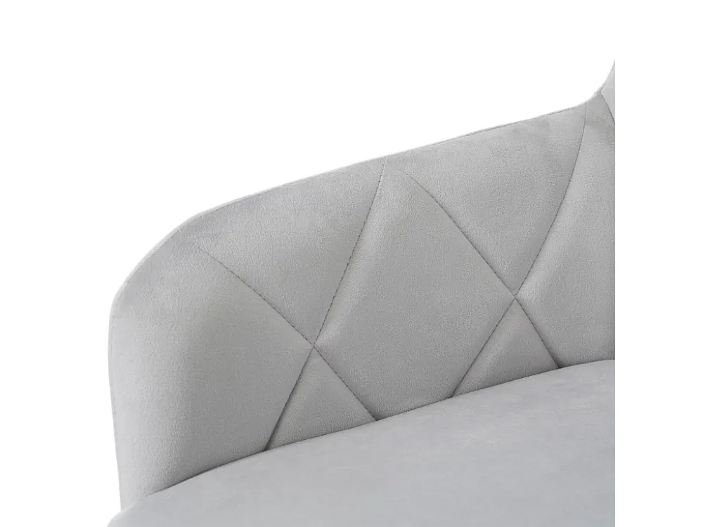Set van 6 360° draaistoelen - fluwelen stof - rugleuning ruitpatroon - Grijs ModernLuxe