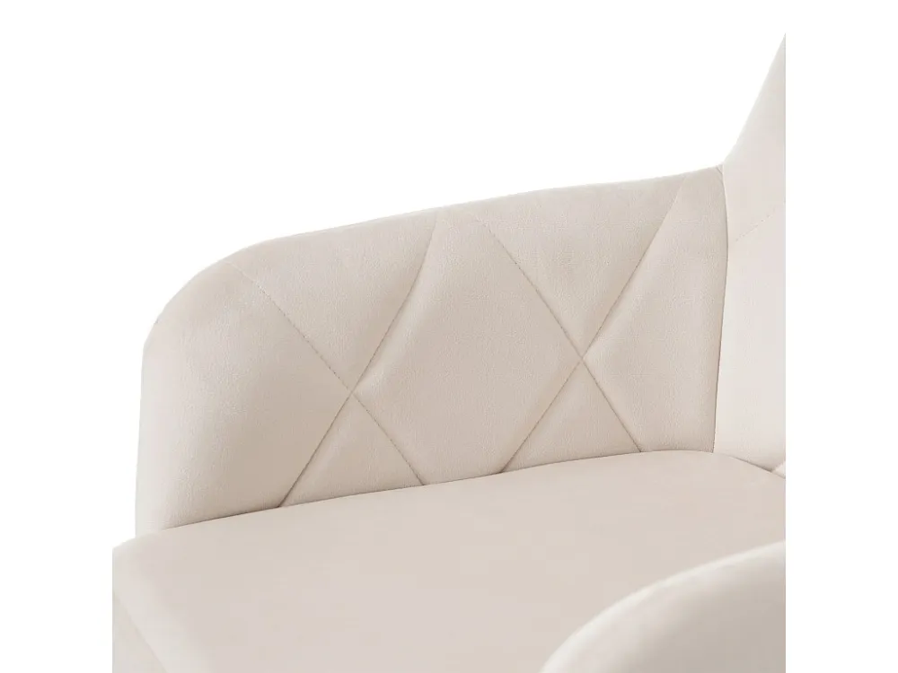 Set van 2 360° draaistoelen - fluwelen stof - rugleuning ruitpatroon - Beige ModernLuxe
