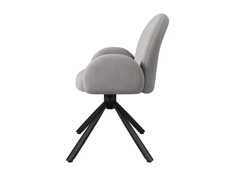 Set van 6 Draaistoelen met armleuningen - fluwelen stof - moderne stijl - Grijs ModernLuxe