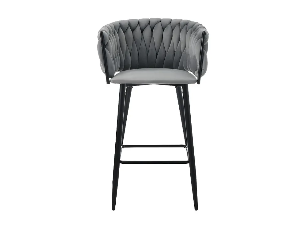 Set van 2 eetkamerstoelen - fluwelen stof - metalen poten - Grijs ModernLuxe