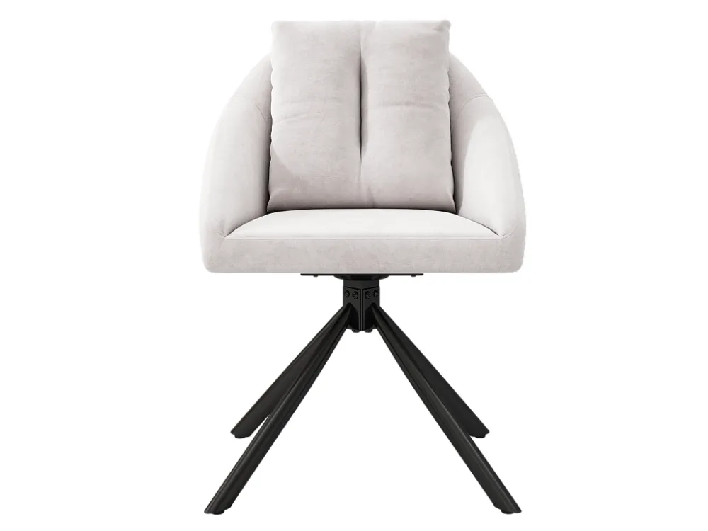 Set van 2 fluwelen draaistoelen - metalen structuur - Beige ModernLuxe