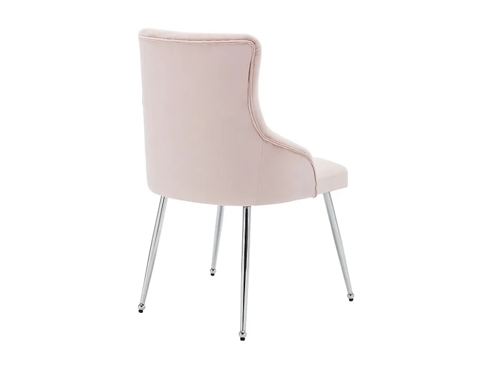 Set van 2 fluwelen gestoffeerde stoelen met kussen - Roze ModernLuxe