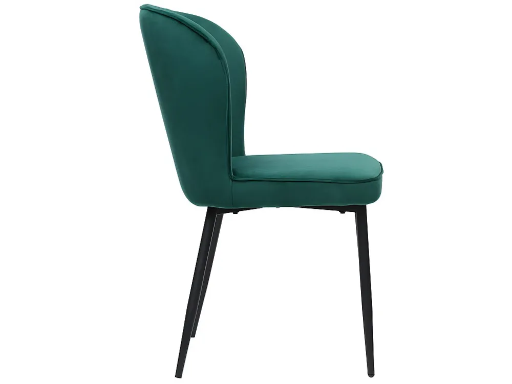 Set van 2 fluwelen gestoffeerde stoelen - metalen structuur - Groen ModernLuxe