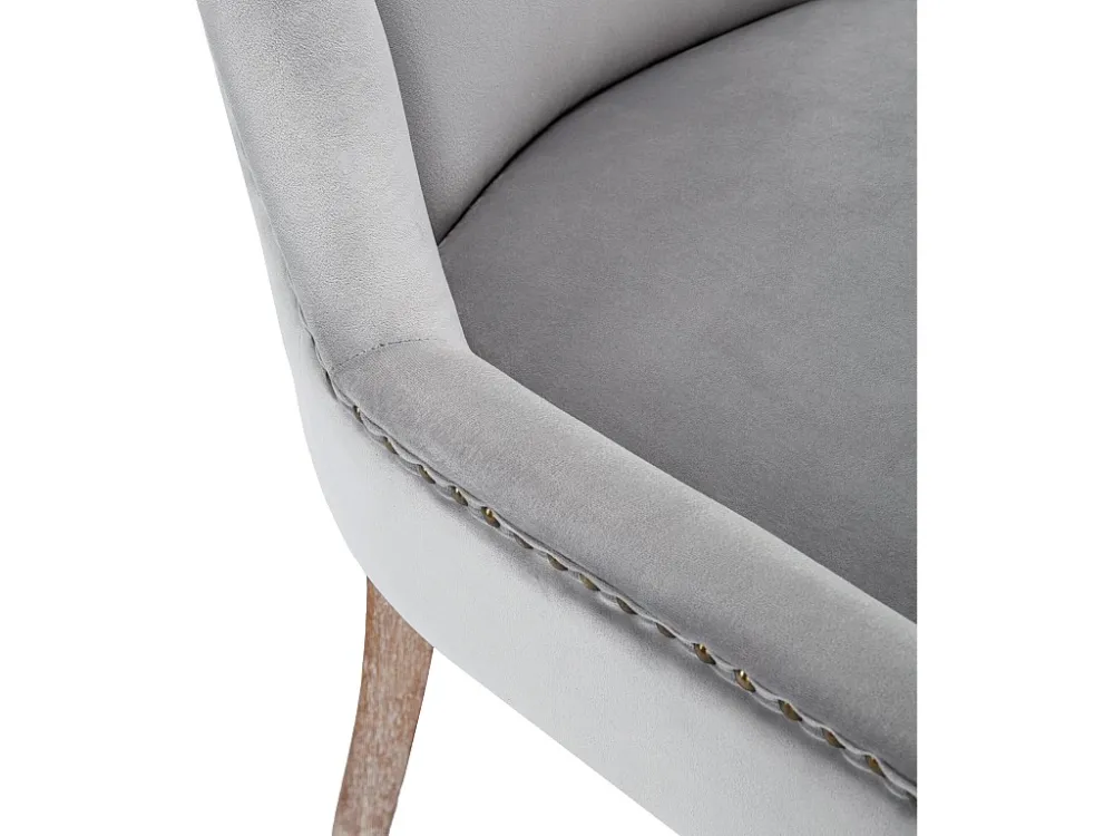 Set van 6 fluwelen stoelen - met massief houten poten - grijs ModernLuxe