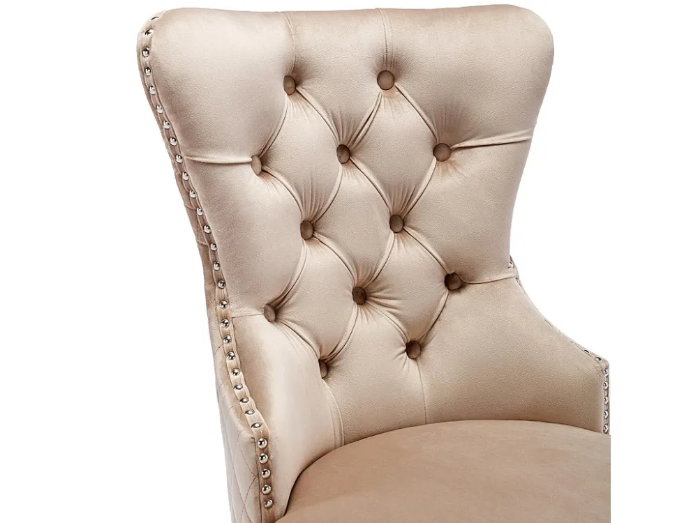 Set van 2 fluwelen stoelen met metalen poten - Beige ModernLuxe