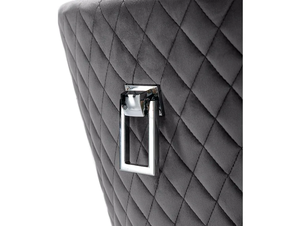 Set van 4 fluwelen stoelen met metalen poten - Grijs ModernLuxe