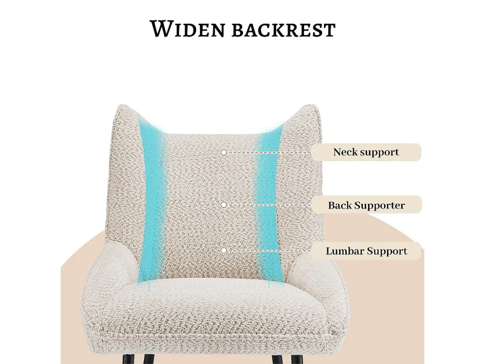 Set van 6 stoelen met dik zitkussen - nette pluche stof - Beige ModernLuxe