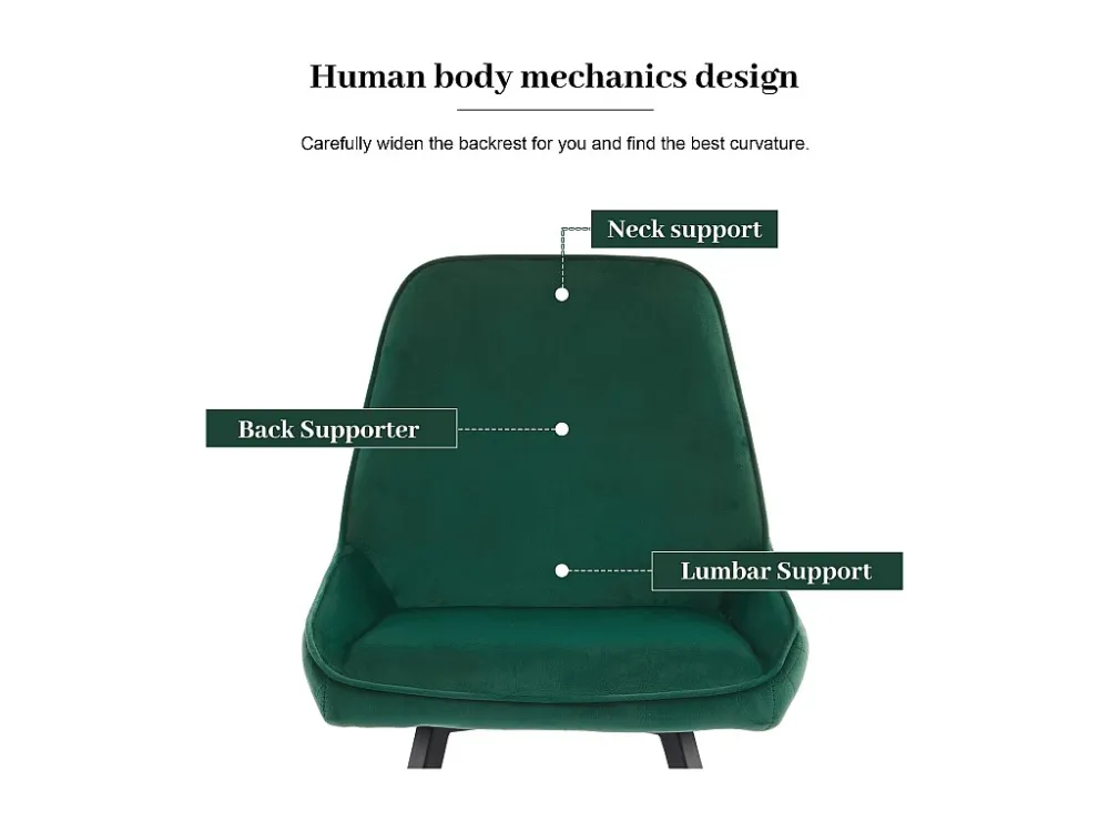 Set van 2 zachte fluwelen stoelen - met metalen poten - groen ModernLuxe