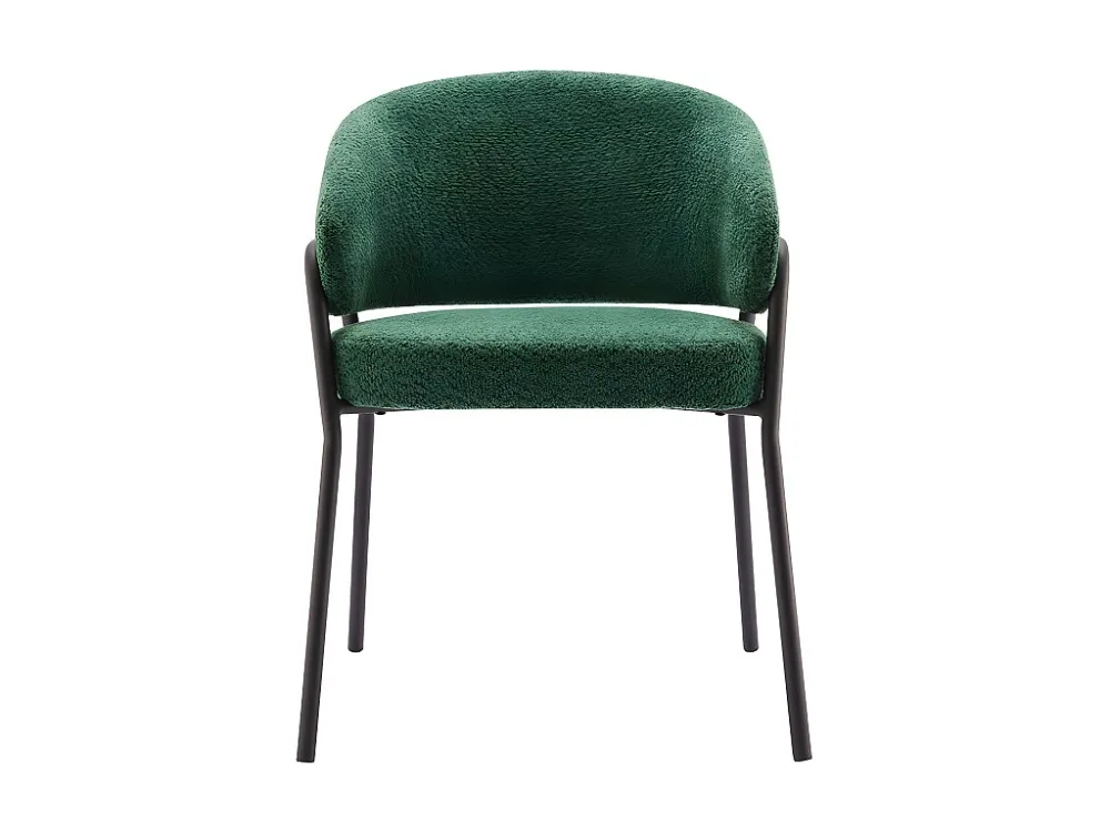 Stoel - sherpa stof - zwarte poten - Groen ModernLuxe