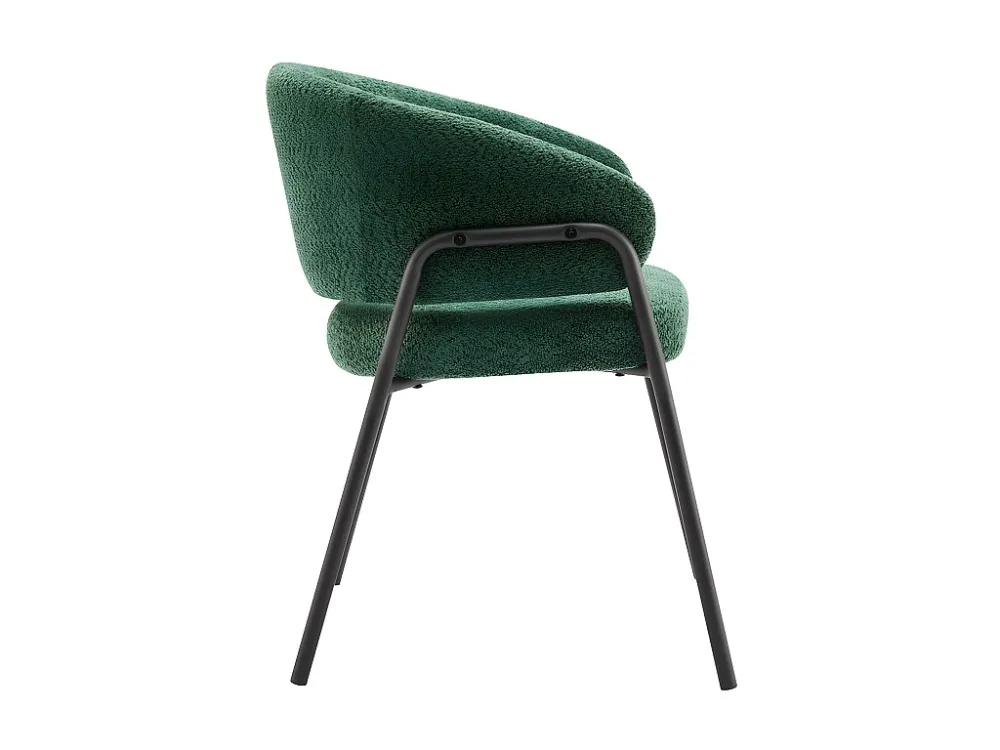 Stoel - sherpa stof - zwarte poten - Groen ModernLuxe