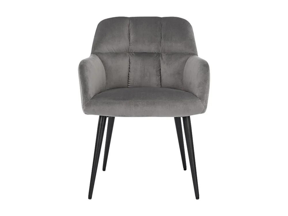 Set 2 stoelen PEGA - Armleuningen - Fluweel metaal - Grijs PASCAL MORABITO